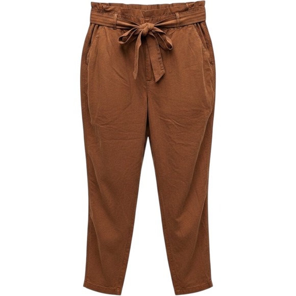 Old Navy Pants - Old Navy Brown Paperbag Waist Tapered Pants Womens XL Tie Belt High Rise Trouser